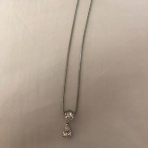 Rhinestone tear drop necklace